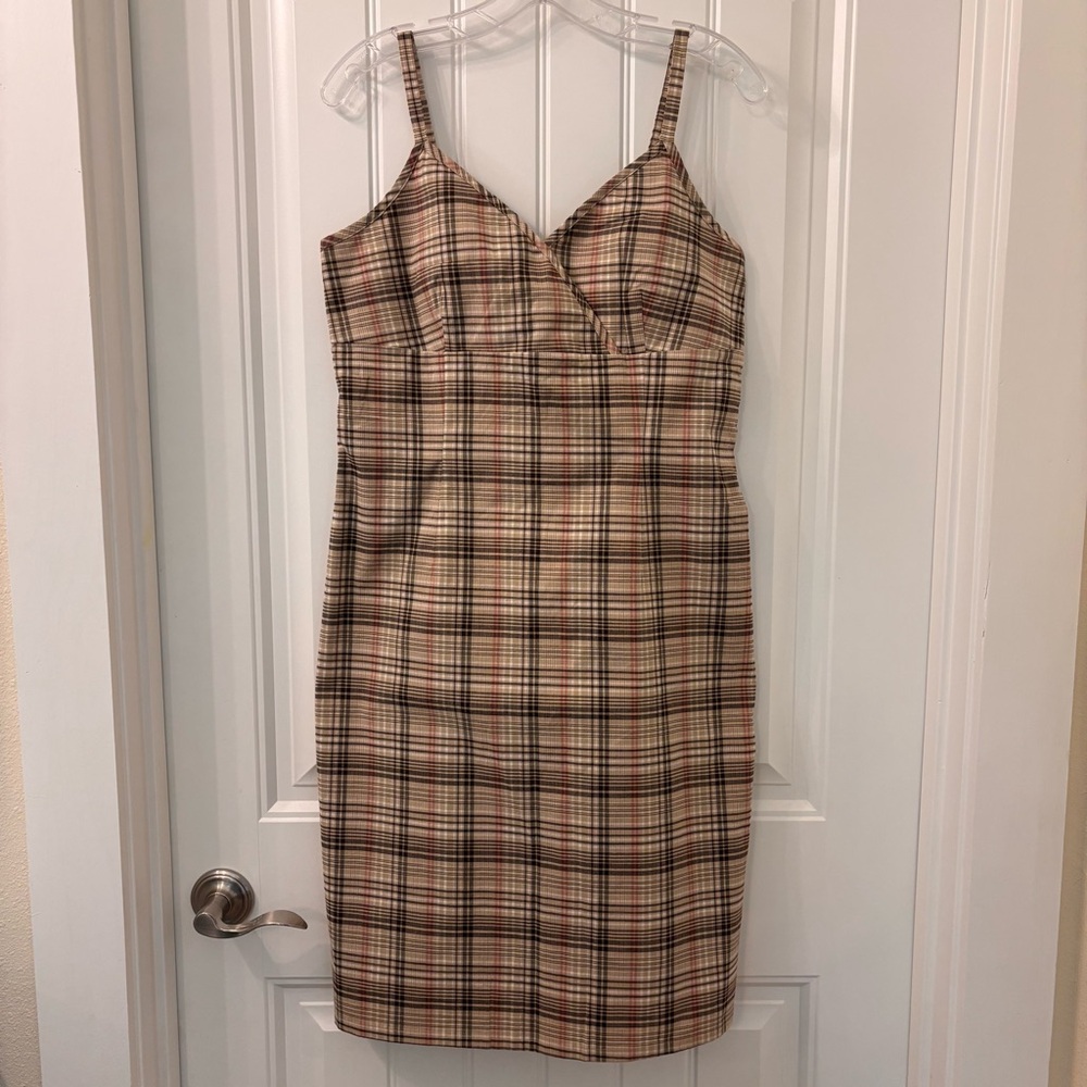 VTG Old Navy Women’s Knee-Length Plaid Sheath Spaghetti Strap Dress Size 10